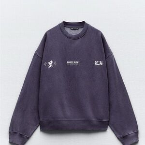 Zara set.  NWT sweat top with cool back design and matching pants. Size L women